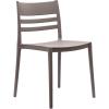 Flash Furniture Bridgeport Slat Back Patio Chair with Contoured Seat, Commercial All-Weather Stacking Resin Chair, UV Resistant, Indoor-Outdoor, Black, Set of 4(Grey)