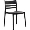 Flash Furniture Bridgeport Slat Back Patio Chair with Contoured Seat, Commercial All-Weather Stacking Resin Chair, UV Resistant, Indoor-Outdoor, Black, Set of 4(Black)