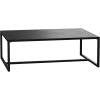 Flash Furniture Brock Commercial Grade Steel Modern Patio Coffee Table, Rectangular Outdoor Coffee Table with Textured Top and Square Leg Frame, Black