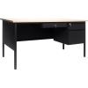 Flash Furniture Cambridge Right Side Single Pedestal Desk with 3 Locking Drawers, Commercial Grade Teacher’s or Office Desk, 30×60, Metal Frame, White Oak/Black(White Oak)