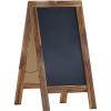 Flash Furniture Canterbury Magnetic Chalkboard Sign – Robin Blue Wood Frame – 30″ x 20″ – Freestanding Double Sided Magnetic Chalkboard Surface – Indoor/Outdoor(Rustic Brown)