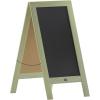 Flash Furniture Canterbury Magnetic Chalkboard Sign – Robin Blue Wood Frame – 30″ x 20″ – Freestanding Double Sided Magnetic Chalkboard Surface – Indoor/Outdoor(Rustic Green)