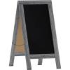 Flash Furniture Canterbury Magnetic Chalkboard Sign – Robin Blue Wood Frame – 30″ x 20″ – Freestanding Double Sided Magnetic Chalkboard Surface – Indoor/Outdoor(Gray Wash)