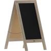 Flash Furniture Canterbury Magnetic Chalkboard Sign – Robin Blue Wood Frame – 30″ x 20″ – Freestanding Double Sided Magnetic Chalkboard Surface – Indoor/Outdoor(Weathered Brown)