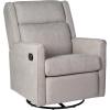 Flash Furniture Cash Swivel Glider Rocking Recliner, Manual Recliner with 360 Degree Swivel, for Living Room, Bedroom, or Nursery, Fabric Upholstered, Light Gray(Light Gray)