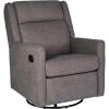 Flash Furniture Cash Swivel Glider Rocking Recliner, Manual Recliner with 360 Degree Swivel, for Living Room, Bedroom, or Nursery, Fabric Upholstered, Light Gray(Dark Gray)