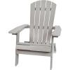Flash Furniture Charlestown Commercial Folding Adirondack Chair – Mahogany – Poly Resin – Indoor/Outdoor – Weather Resistant(Grey)