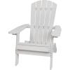 Flash Furniture Charlestown Commercial Folding Adirondack Chair – Mahogany – Poly Resin – Indoor/Outdoor – Weather Resistant(White)