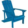 Flash Furniture Charlestown Commercial Grade Indoor/Outdoor Adirondack Chair, Weather Resistant Durable Poly Resin Deck and Patio Seating, Slate Gray(Blue)