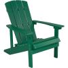 Flash Furniture Charlestown Commercial Grade Indoor/Outdoor Adirondack Chair, Weather Resistant Durable Poly Resin Deck and Patio Seating, Slate Gray(Green)