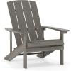 Flash Furniture Charlestown Commercial Grade Indoor/Outdoor Adirondack Chair, Weather Resistant Durable Poly Resin Deck and Patio Seating, Slate Gray(Grey)