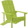 Flash Furniture Charlestown Commercial Grade Indoor/Outdoor Adirondack Chair, Weather Resistant Durable Poly Resin Deck and Patio Seating, Slate Gray(Lime Green)