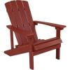 Flash Furniture Charlestown Commercial Grade Indoor/Outdoor Adirondack Chair, Weather Resistant Durable Poly Resin Deck and Patio Seating, Slate Gray(Red)