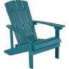 Flash Furniture Charlestown Commercial Grade Indoor/Outdoor Adirondack Chair, Weather Resistant Durable Poly Resin Deck and Patio Seating, Slate Gray(Sea Foam)