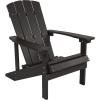 Flash Furniture Charlestown Commercial Grade Indoor/Outdoor Adirondack Chair, Weather Resistant Durable Poly Resin Deck and Patio Seating, Slate Gray(Slate Gray)
