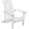 Flash Furniture Charlestown Commercial Grade Indoor/Outdoor Adirondack Chair, Weather Resistant Durable Poly Resin Deck and Patio Seating, Slate Gray(White)