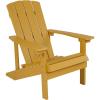 Flash Furniture Charlestown Commercial Grade Indoor/Outdoor Adirondack Chair, Weather Resistant Durable Poly Resin Deck and Patio Seating, Slate Gray(Yellow)