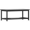 Flash Furniture Charlestown Two Tiered Commercial Grade Adirondack Coffee Table – Gray Finish Poly Resin Wood – All-Weather – Slatted Shelf Design,Grey(Black)