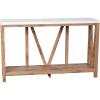 Flash Furniture Charlotte Farmhouse 2-Tier Console Table – Black Finish Engineered Wood Frame – Walnut Finish Tabletop – For Entryway or Living Room(Marble Top/Warm Oak Frame)