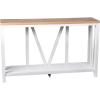 Flash Furniture Charlotte Farmhouse 2-Tier Console Table – Black Finish Engineered Wood Frame – Walnut Finish Tabletop – For Entryway or Living Room(Warm Oak Top/White Frame)