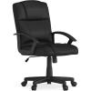 Flash Furniture Coffman Flash Fundamentals Mid-Back LeatherSoft Office and Gaming Chair, Ergonomic Office Chair with Padded LeatherSoft Seat and Arms, Black