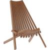 Flash Furniture Delia Commercial Indoor/Outdoor Wood Folding Chair, Low Profile Lounge for Patio, Porch, or Garden, Versatile Weather-Resistant Acacia Wood, Brown(Brown)