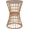 Flash Furniture Devon Indoor/Outdoor Rattan Rope Table – Natural Finish Polyethylene Rattan – Black Finished Engineered Wood Top – Fade and Weather Resistant