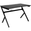 Flash Furniture Duncan Gaming Desk 45.25″ x 29″ Computer Table Gamer Workstation with Headphone Holder and 2 Cable Management Holes, Set of 1,Black(Black)