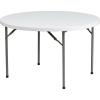 Flash Furniture Elon 2′ Round All-Occasion Plastic Folding Event Table, Folding Banquet Table for Indoor/Outdoor Events, White(48″ Round)