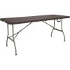 Flash Furniture Elon 4′ Rectangular All-Occasion Plastic Folding Event Table, Folding Banquet Table for Indoor/Outdoor Events, White(Brown)