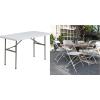 Flash Furniture Elon 4-Foot Granite White Plastic Folding Table & Hercules Series Plastic Folding Chairs for Parties and Weddings, Stackable Commercia
