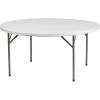 Flash Furniture Elon Commercial Grade 5-Foot Round Granite White Plastic Folding Table(Granite White)