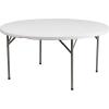 Flash Furniture Elon Commercial Grade 5-Foot Round Granite White Plastic Folding Table(White)