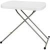 Flash Furniture Elon Folding Table – Granite White – Height Adjustable – 26 Inch – TV Tray – Commercial Grade Laptop Table(26″)