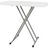 Flash Furniture Elon Folding Table – Granite White – Height Adjustable – 26 Inch – TV Tray – Commercial Grade Laptop Table(30″)