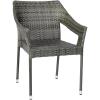 Flash Furniture Ethan Commercial Grade Patio Chair, All Weather PE Rattan Wicker Stacking Patio Dining Chair, Set of 2, Gray(Grey)