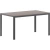 Flash Furniture Finch Commercial Grade Outdoor Dining Table 55″ x 31″ with Faux Teak Poly Slats and Metal Frame, Natural/Gray(Gray Top/Gray Frame)