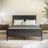 Flash Furniture Fiona King Wood Platform Bed Frame, Solid Wood Construction, Headboard, Footboard, Slatted Bottom, Light Brown(Dark Gray)