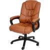 Flash Furniture Fundamentals Big & Tall Swivel LeatherSoft Office and Gaming Chair, Ergonomic Office Chair with Padded Armrests and Adjustable Height, Black(Brown)