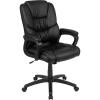 Flash Furniture Fundamentals Big & Tall Swivel LeatherSoft Office and Gaming Chair, Ergonomic Office Chair with Padded Armrests and Adjustable Height, Black(Black)