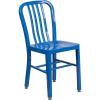 Flash Furniture Gael Commercial Grade 2 Pack Yellow Metal Indoor-Outdoor Chair(Blue)
