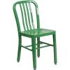 Flash Furniture Gael Commercial Grade 2 Pack Yellow Metal Indoor-Outdoor Chair(Green)