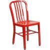 Flash Furniture Gael Commercial Grade 2 Pack Yellow Metal Indoor-Outdoor Chair(Red)
