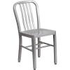 Flash Furniture Gael Commercial Grade 2 Pack Yellow Metal Indoor-Outdoor Chair(Silver)