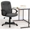 Flash Furniture Garver Mid-Back Gray Fabric Executive Swivel Office Chair with Nylon Arms