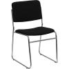 Flash Furniture HERCULES Series 500 lb. Capacity Black Fabric High Density Stacking Chair with Chrome Sled Base(Black Fabric/Chrome Frame)