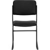 Flash Furniture HERCULES Series 500 lb. Capacity Black Fabric High Density Stacking Chair with Chrome Sled Base(Black Vinyl/Black Frame)