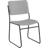 Flash Furniture HERCULES Series 500 lb. Capacity Black Fabric High Density Stacking Chair with Chrome Sled Base(Gray Fabric/Black Frame)