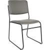 Flash Furniture HERCULES Series 500 lb. Capacity Black Fabric High Density Stacking Chair with Chrome Sled Base(Gray Vinyl/Black Frame)