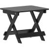 Flash Furniture Halifax Outdoor Folding Side Table, Portable All-Weather HDPE Adirondack Side Table, Gray(Black)